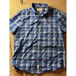 Original Penguin Men’s Large Button-Up Shirt Blue Plaid – Mod Scooter Boy Retro